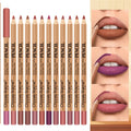 12-Color Waterproof Matte Lip Liner Set - Long-Lasting Non-Transfer Lip Makeup