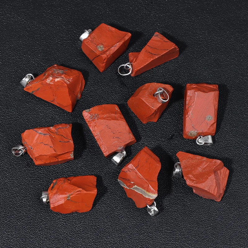 Natural Stone Quartz Crystal Energy Charms for Jewelry Making, Irregular Pendant Set