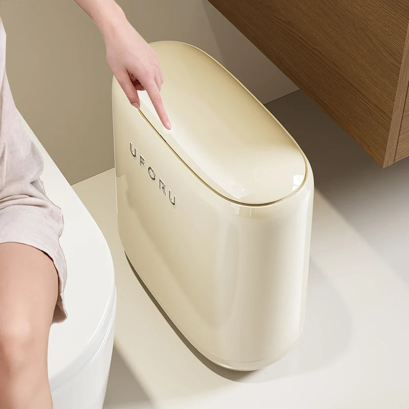 Large Capacity Pedal Waste Bin for Bathroom, Living Room, Bedroom — Fits Narrow Spaces