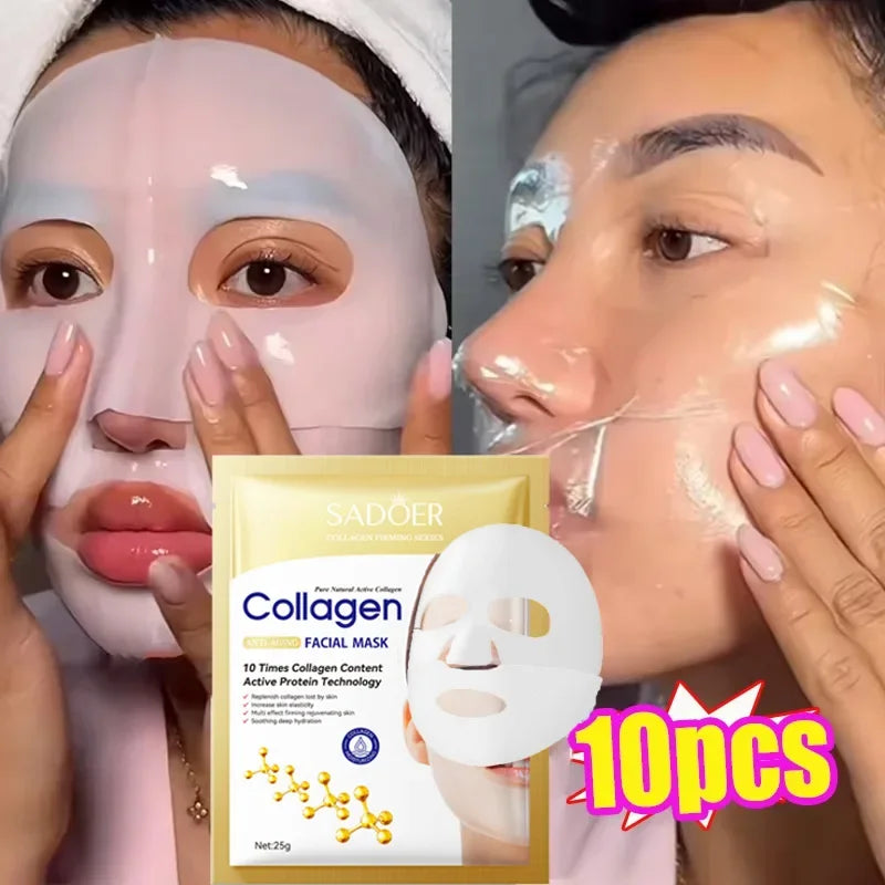 Collagen Anti-Aging Facial Mask Set - Brightening, Hydrating & Fine Line Repair