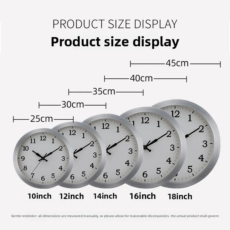 Scandinavian Minimalist Wall Clock with Dual Digital & Analog Display - 12, 14, 16 Inch Sizes