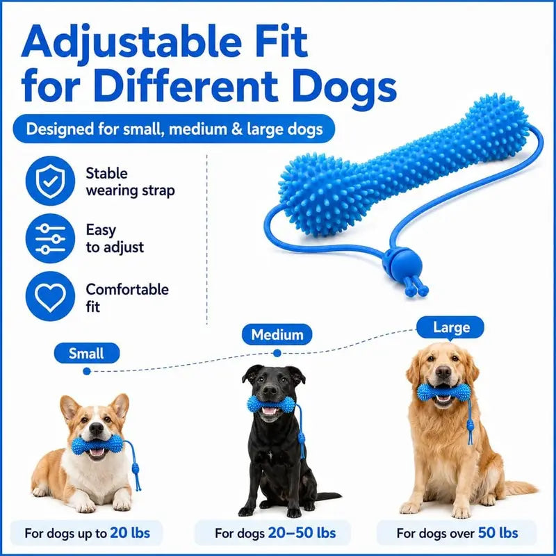 Dual-Action Dog Dental Chew Toy for Teeth Cleaning and Brushing