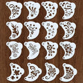 16PCS Reusable Face Painting Stencils for Children Cartoon Flower Heart Body Art