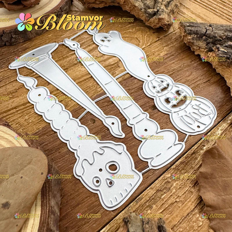 Halloween Skull and Pumpkins Metal Cutting Dies for Scrapbooking and Embossing