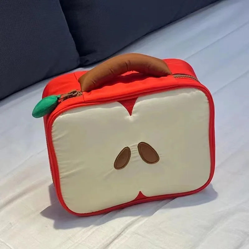 Cute Apple Pattern Makeup Bag Women Travel Cosmetic Organizer Pouch - Christmas Gift