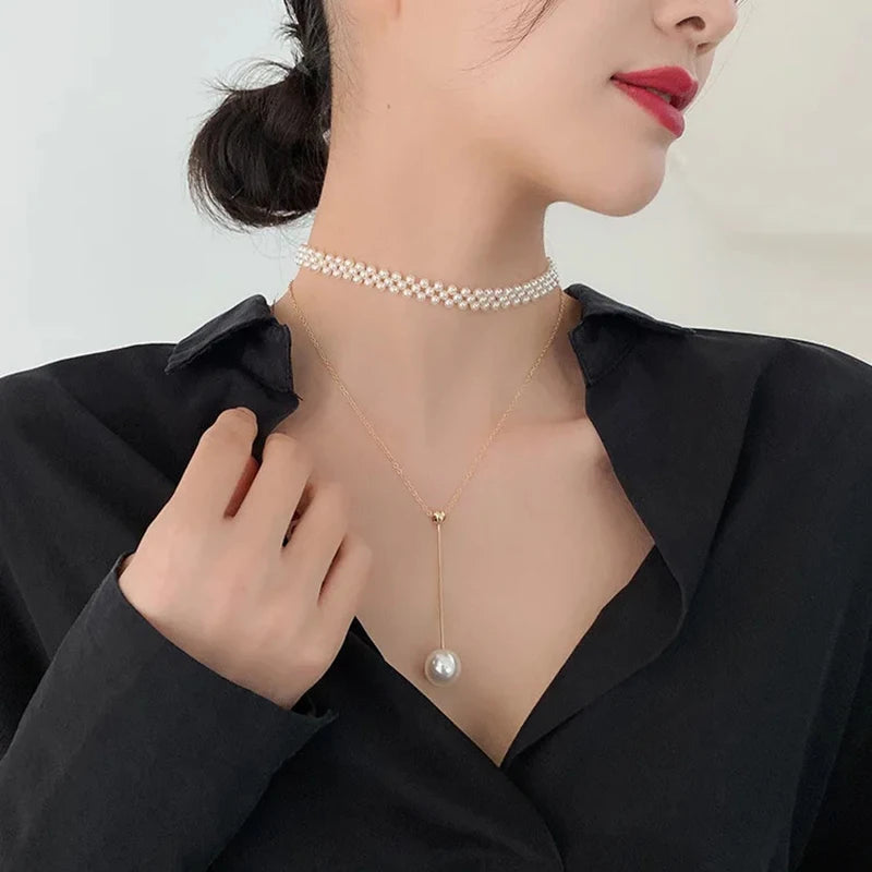 Elegant Baroque Pearl Necklace for Women - Wedding, Bridal, Party Jewelry
