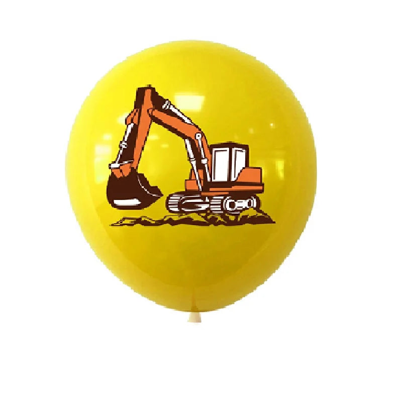 10pcs Construction Vehicle Theme Latex Balloons for Birthday Party Decoration