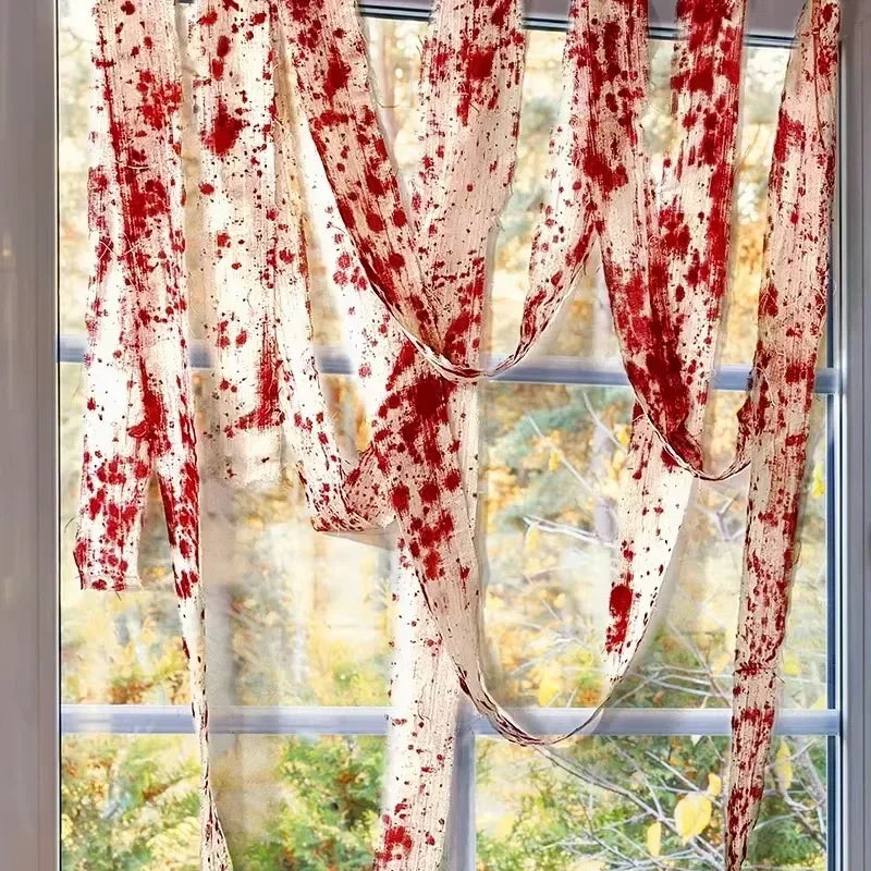 Halloween Bloody Bandage Roll Fake Blood Gauze Wrap for Zombie Mummy Costume Party DIY Decor