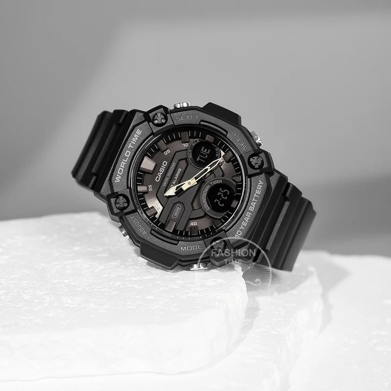 Men's Dual Display Multi-Function Digital Watch AEQ-120W Series