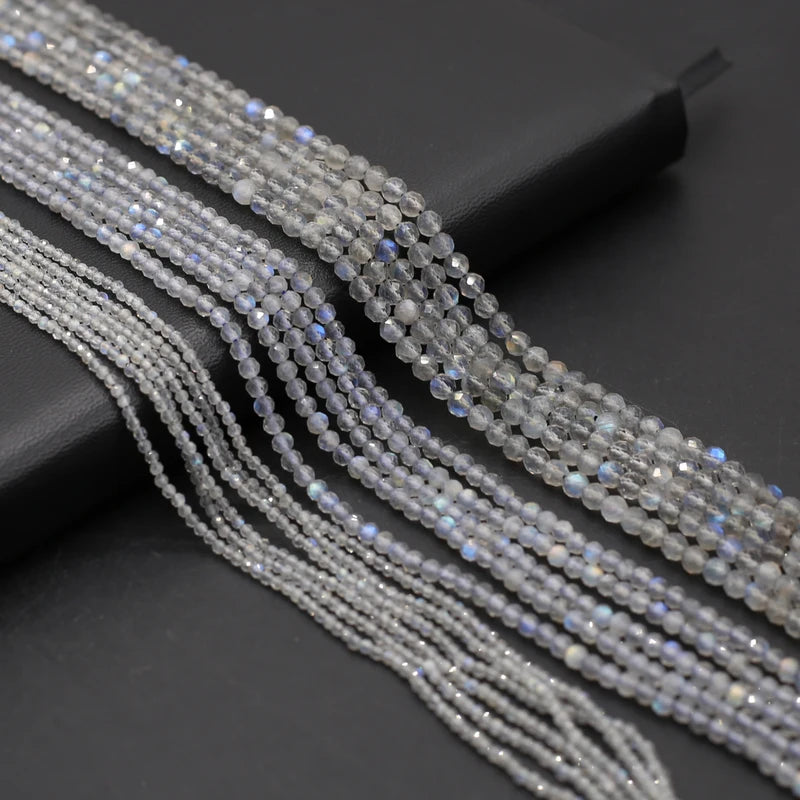 Natural Stone Round Faceted Beads for Jewelry Making DIY Necklace & Bracelet Spacers