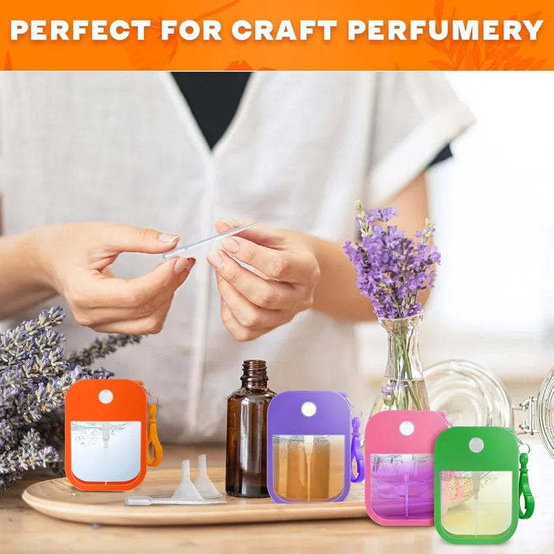 38ml Portable Refillable Card Spray Bottle with Silicone Hook for Hand Sanitizer & Travel