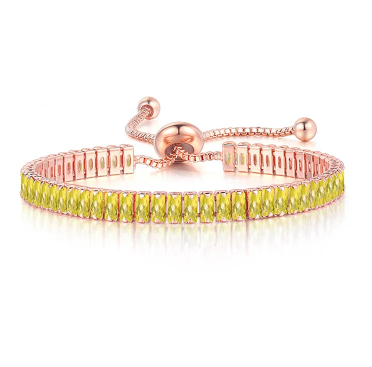 Men Women Crystal Tennis Bracelet Adjustable Chain Hip Hop Jewelry