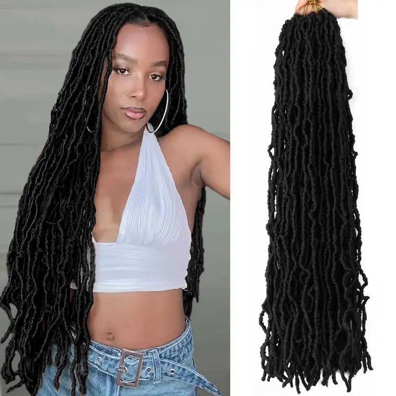 Faux Locs Crochet Hair 30 Inch Soft Locs for Women - Distressed & Butterfly Styles
