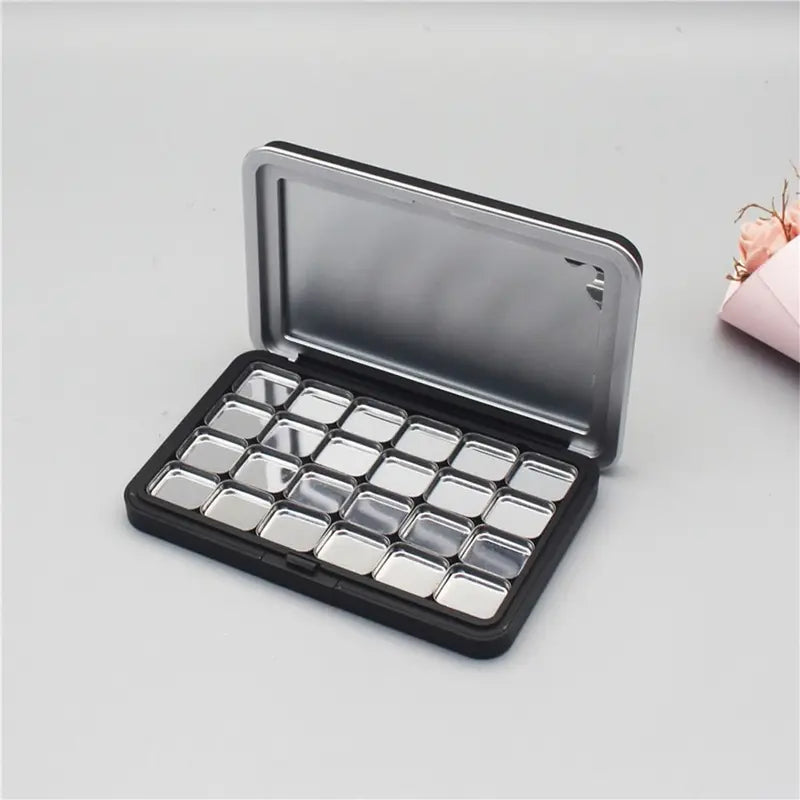 DIY Eyeshadow Palette Empty Matte Black Magnetic Makeup Box 6 Grids