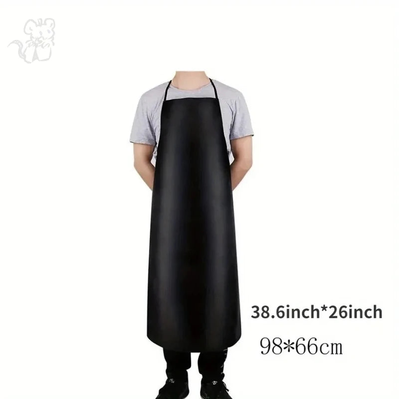 Heavy Duty Waterproof PU Leather Work Apron for Kitchen, Butchery & Workshop