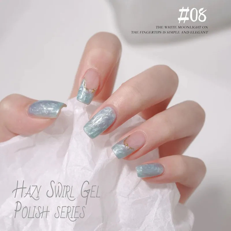 Japanese-Style Summer Nail Art Pearl Shell Thread Gel Nail Polish Set