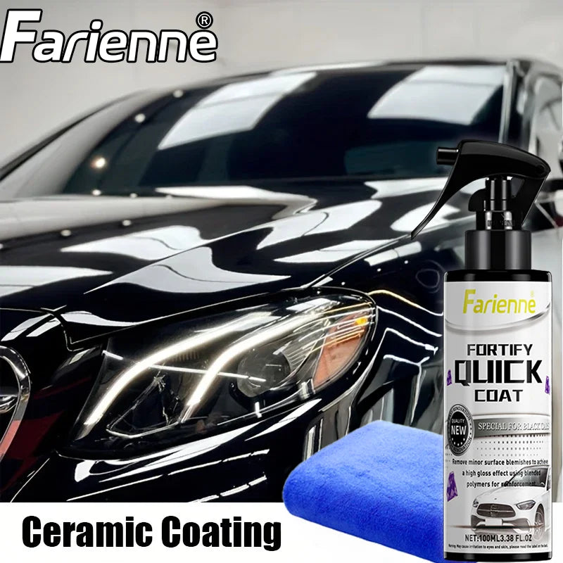 3-in-1 Ceramic Coating Spray 100ML Hydrophobic Paint & Glass Protection