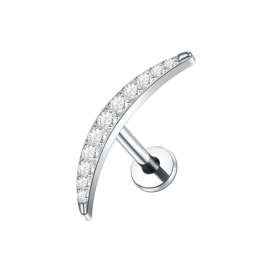 Titanium Labret Ear Tragus Earring Stud Lip Cartilage Helix Body Jewelry 16G