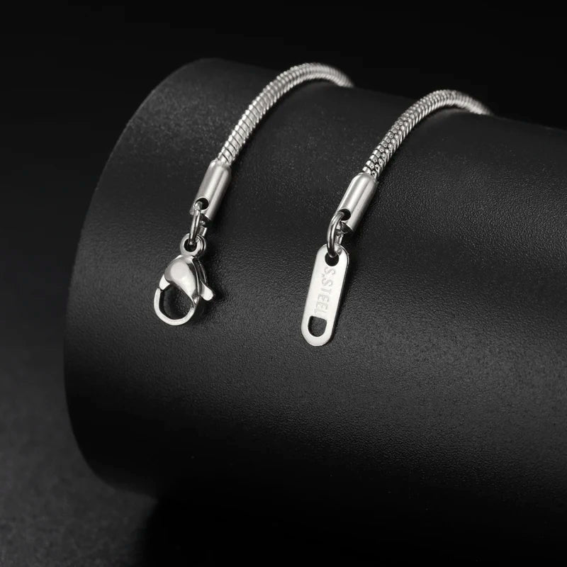 Unisex Stainless Steel Snake Chain Necklace - Men Women Hip Hop Punk Jewelry