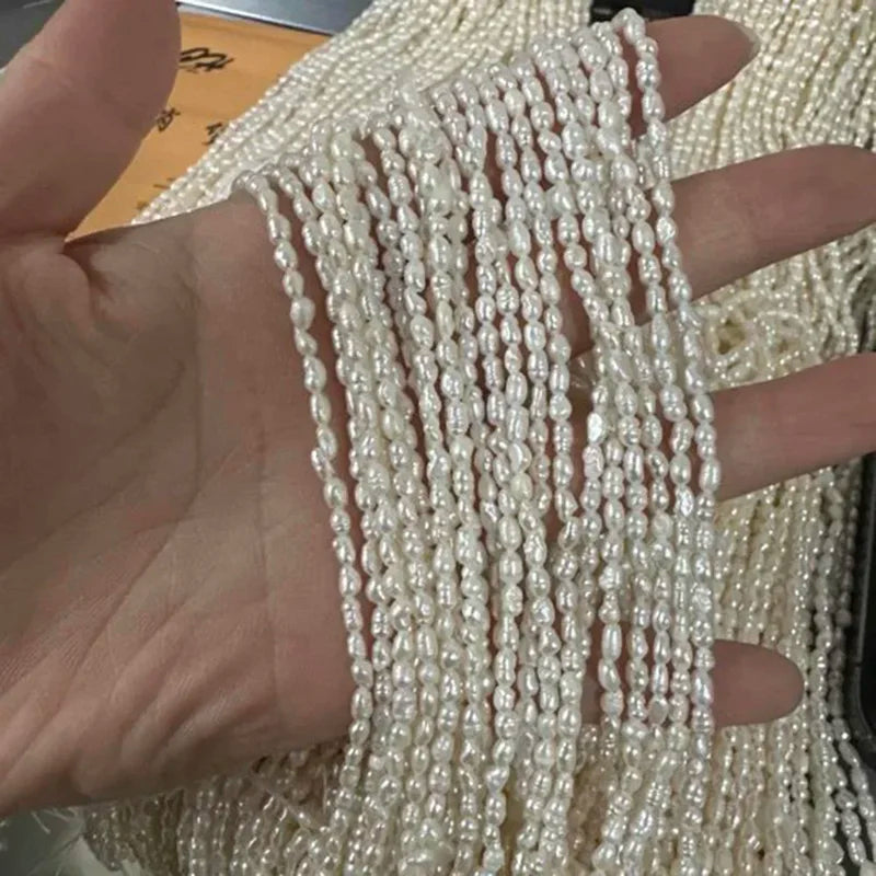 Natural Freshwater Pearl Rice Beads for Jewelry Making DIY Necklace Bracelet Accessories
