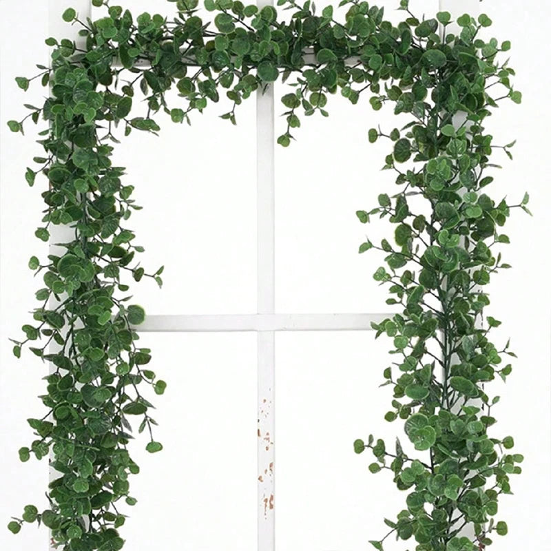Artificial Ivy Hanging Eucalyptus Vine for Indoor Outdoor Garden Wall Decor - 180cm