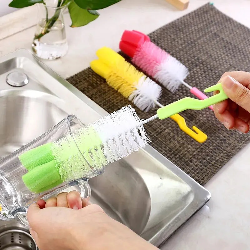 Multi-Purpose Baby Bottle Brush with Long Handle, Food Grade Cleaning Sponge
