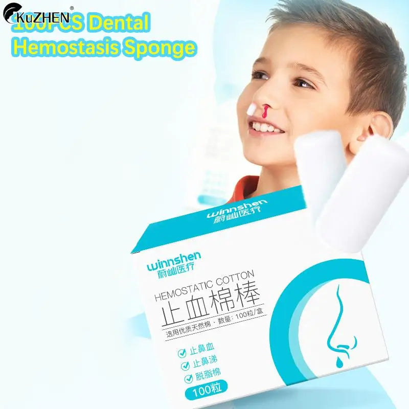 Children's Nose Bleeding Stopper Cotton Swabs 100Pcs - Soft, Hygienic & Absorbent