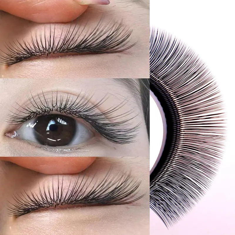 U-Shaped YY Double Tip 2D Volume False Eyelash Extensions - Lightweight & Soft
