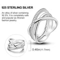 Women’s Sterling Silver Zircon Winding Engagement Wedding Ring Jewelry Gift