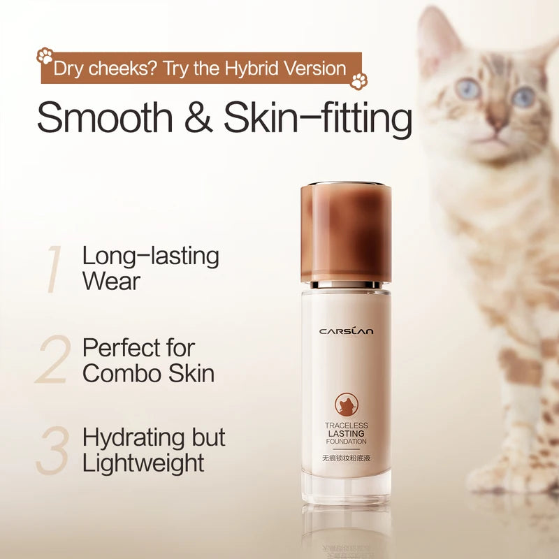 Long Lasting Full Coverage Liquid Foundation for Oily & Dry Skin - Matte, Moisturizing, Oil Control, 30ml-45ml
