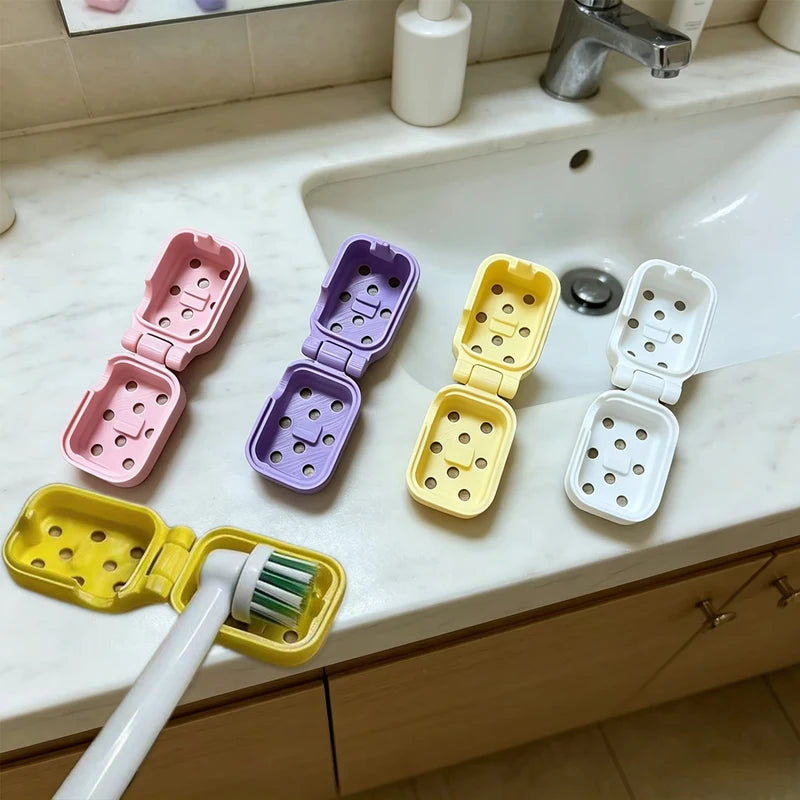 Electric Toothbrush Head Cover Travel Protector - Plastic Case & Clip