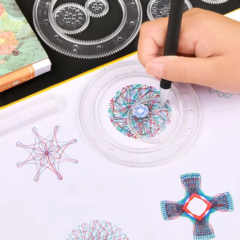 Spirograph Drawing Toy Set for Kids & Students Educational Art Crafts Gears & Stencils