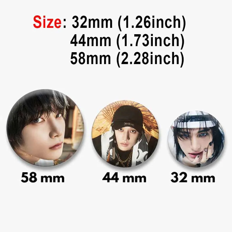 Kpop Boys Band Coin Brooch Pins for Clothes Backpack Wallet Accessories Fans Collectibles