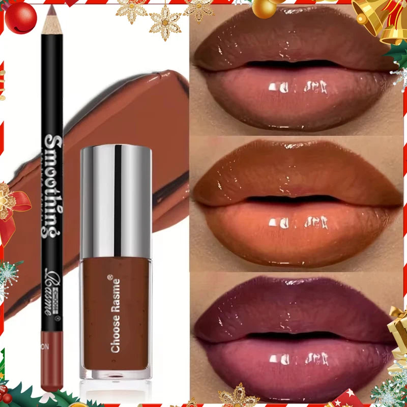 Lip Makeup Set with Lip Liner and Lip Oil - Waterproof, Long-Lasting Moisturizer