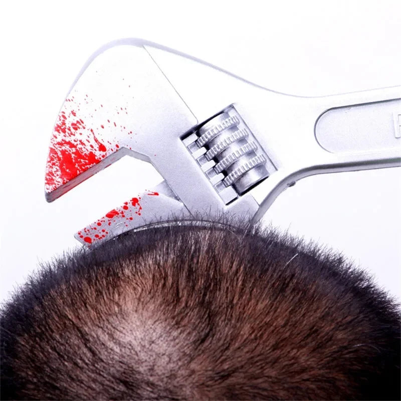 Halloween Horror Fake Blood Prop Knife Ax Saws Headband Party Decoration