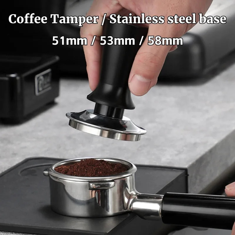 Adjustable Stainless Steel Coffee Tamper with Calibrated Spring - Multiple Sizes