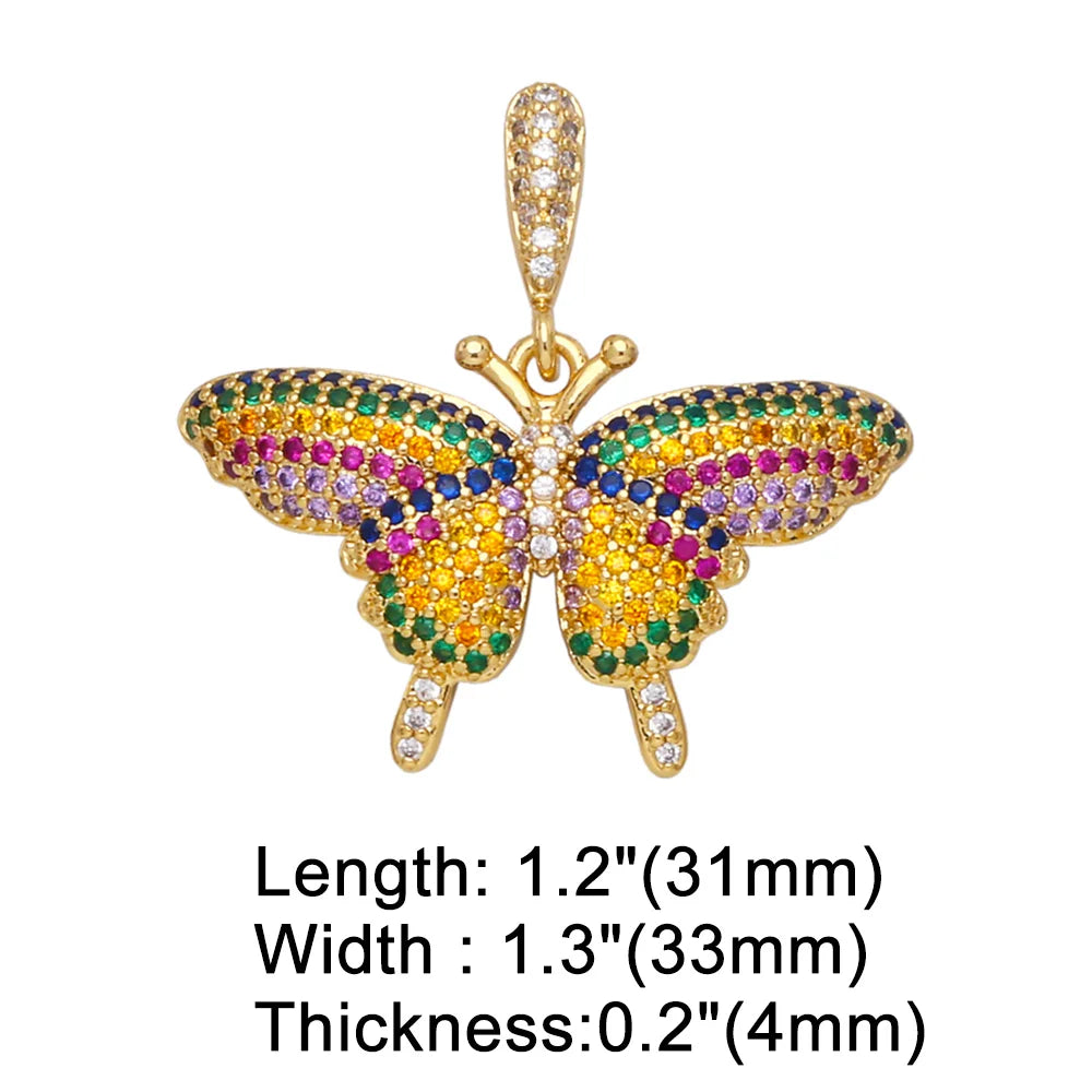 Multicolor Butterfly Pendant Jewelry Making Kit Handmade Copper Gold Plated Necklace & Bracelet DIY