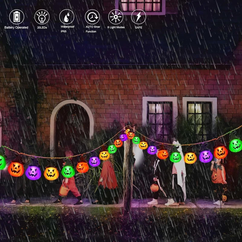 Halloween String Lights with Black Hat Pumpkin Fairy Lights - Indoor & Outdoor Decor