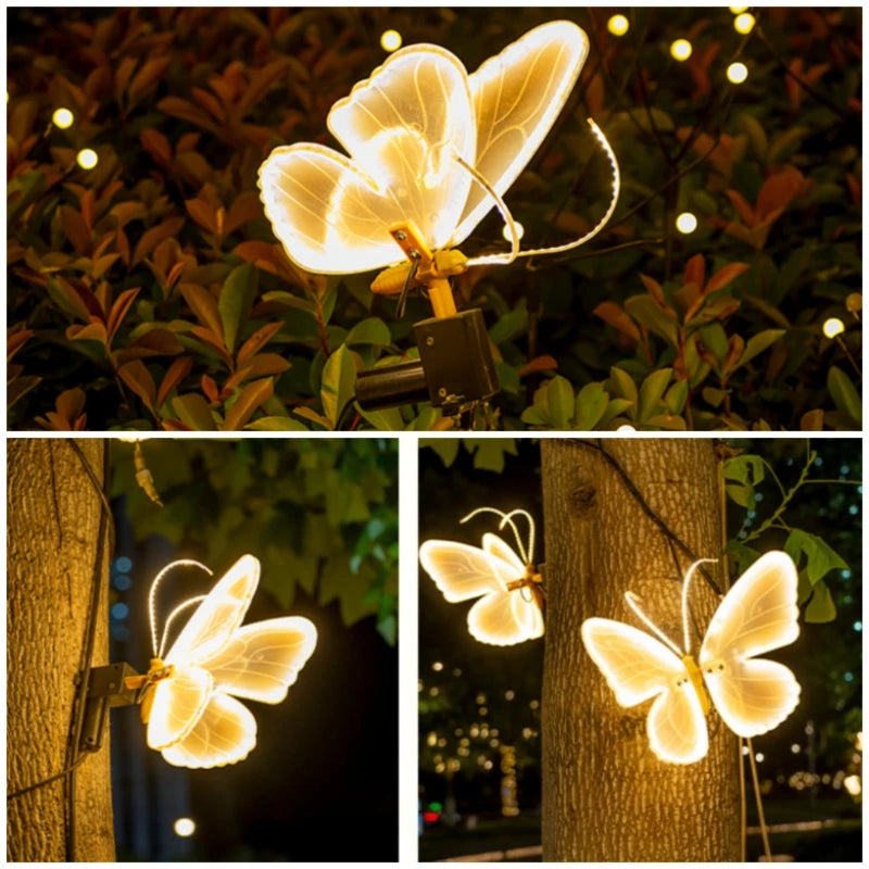 Outdoor Butterfly LED String Lights for Holiday & Festive Decor - Dynamic & Static