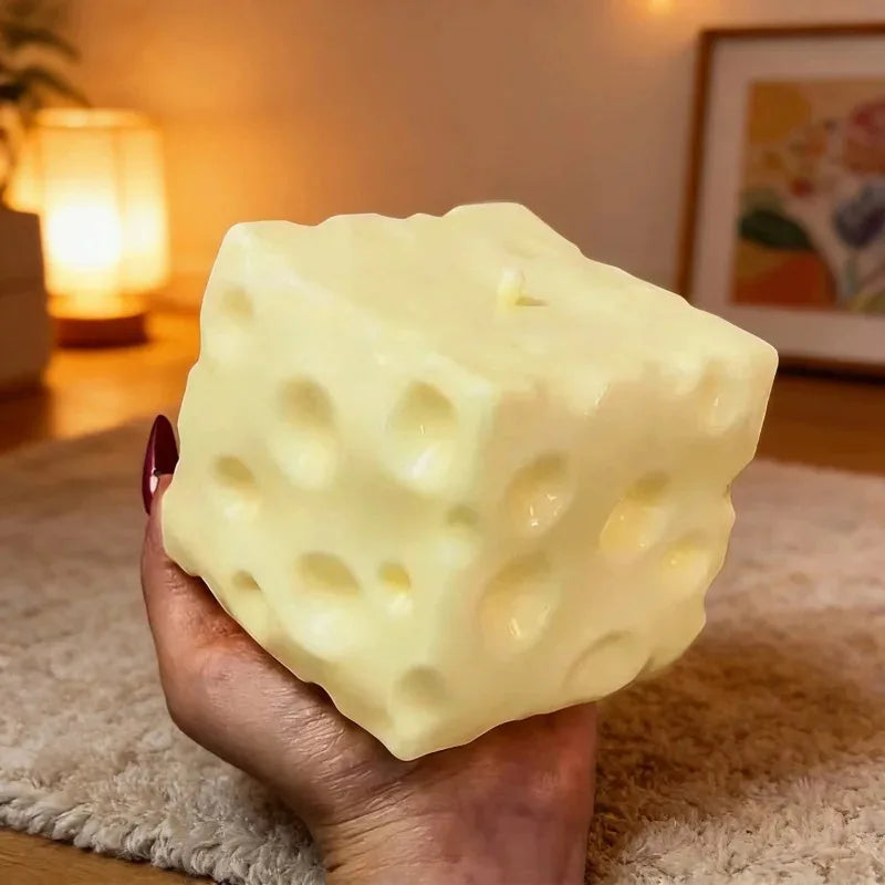 Large Cheese Squeeze Toy - Foam Fidget Ball for Adults and Kids