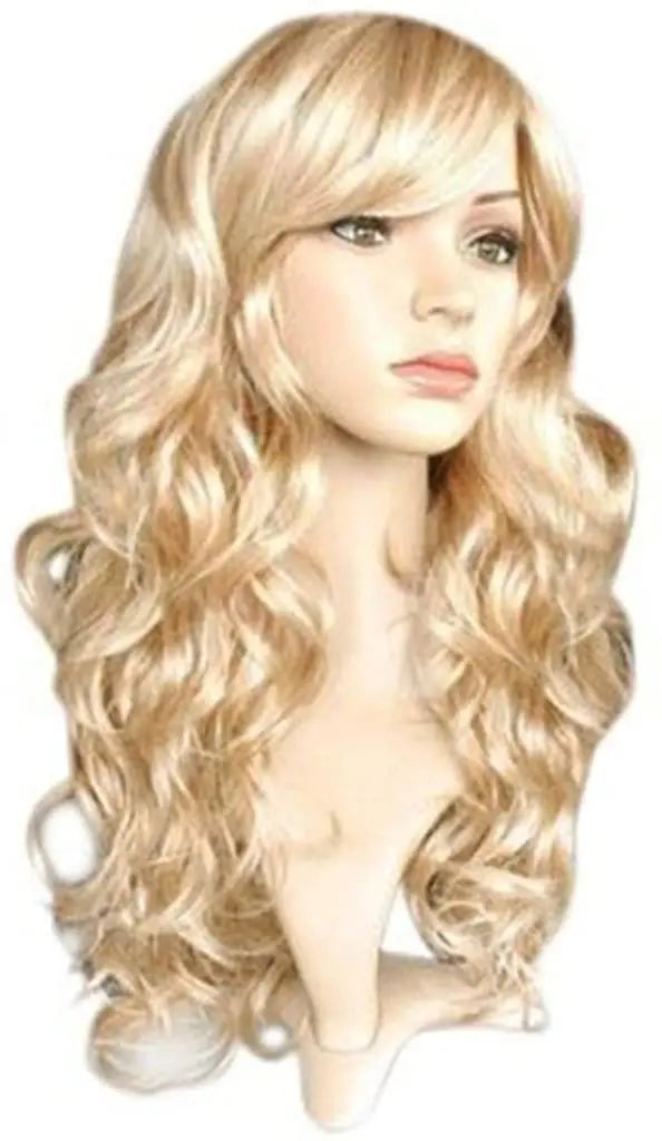 Wavy Synthetic Hair Cosplay Wig for Women - Gold Blonde Party Hair
