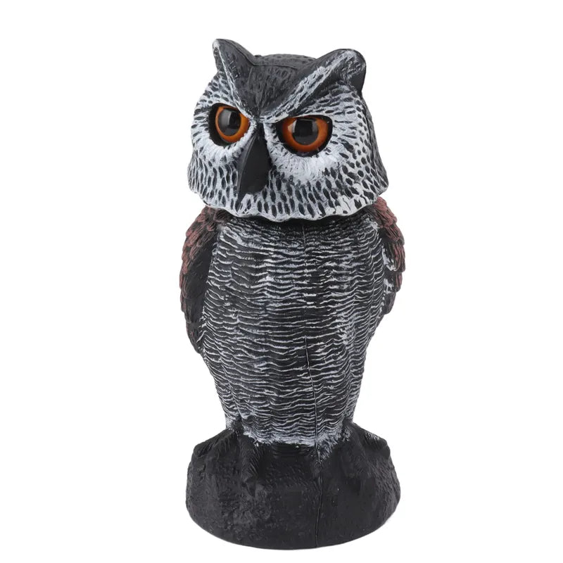 Bird Repellent Owl Decoy with Shake Head for Garden and Farm Pest Control