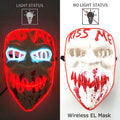 Wireless Neon LED Mask for Halloween Parties - Light Up, Glowing, Purge Mask