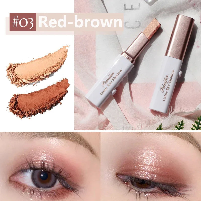 Double Color Glitter Eyeshadow Stick Waterproof Matte Bicolor Makeup Pen