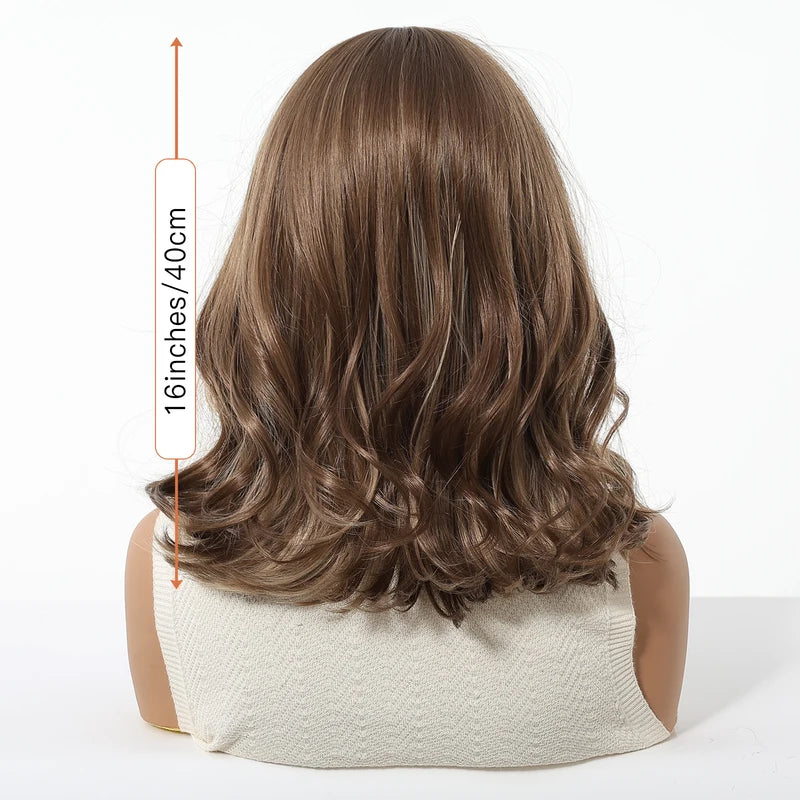 Short Wavy Synthetic Wig for Women - Heat Resistant Cosplay & Daily Wear