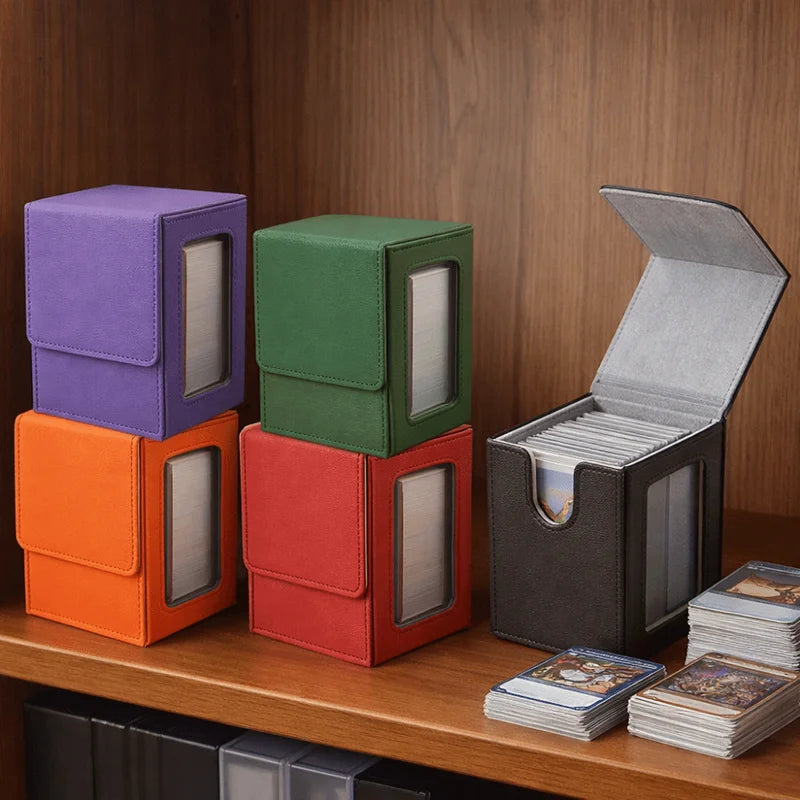 PU Card Storage Box with Magnetic Closure Moisture-Proof Collection Box