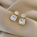 Colorful Zircon Ear Stud Earrings for Women Jewelry Party & Daily Wear