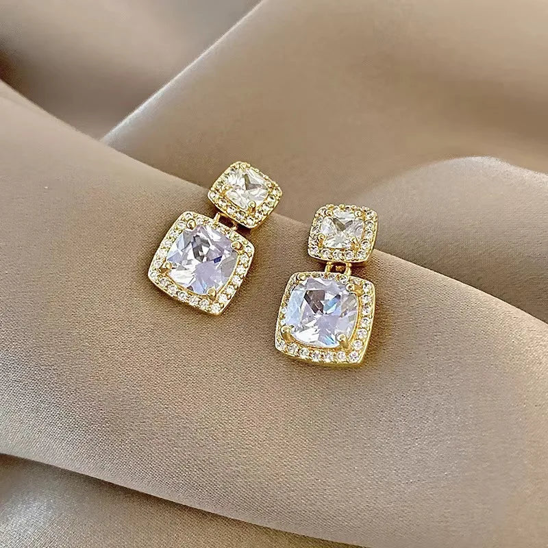 Colorful Zircon Ear Stud Earrings for Women Jewelry Party & Daily Wear