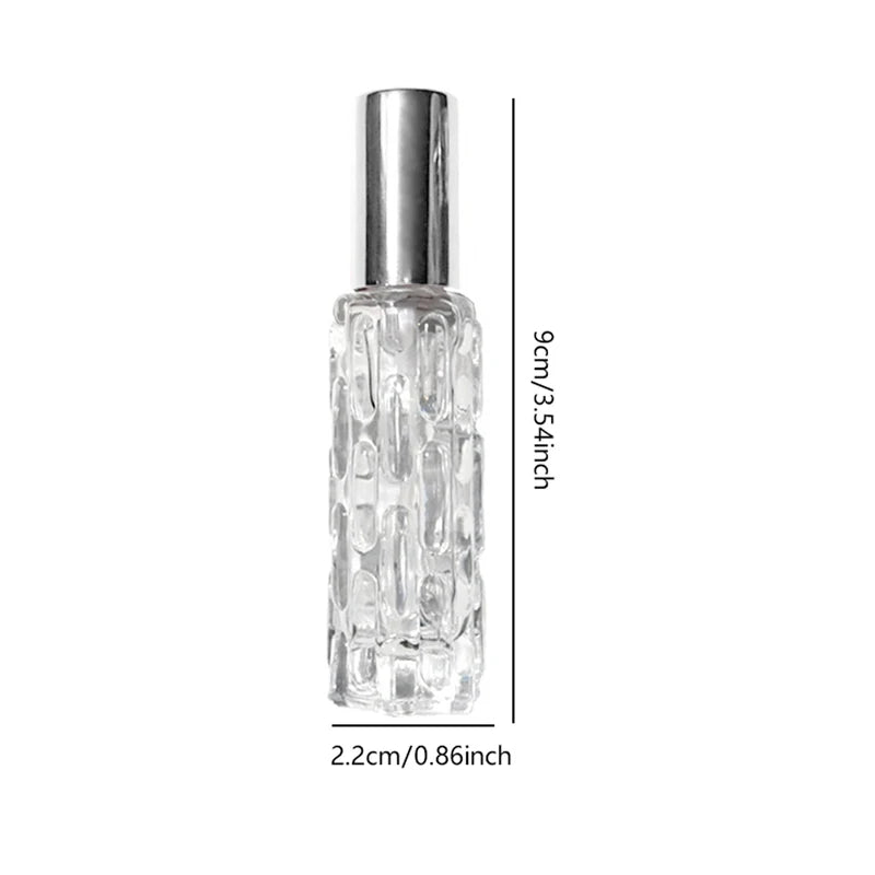 Glass Perfume Spray Bottle 10ml with Aluminum Press Spray Head - Empty Dispenser