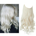 Synthetic Hair Extensions No Clips for Natural Hair - Ombre, Long Wave, Invisible Wire